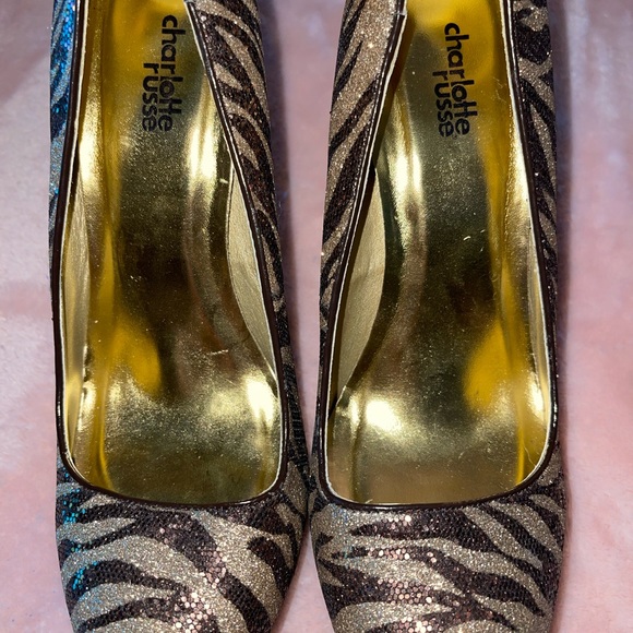 Sparkle Zebra Print High Heels